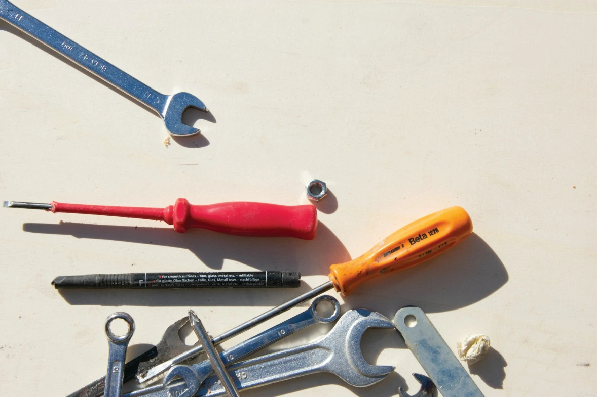 Screwdrivers, pliers and tools for repairs